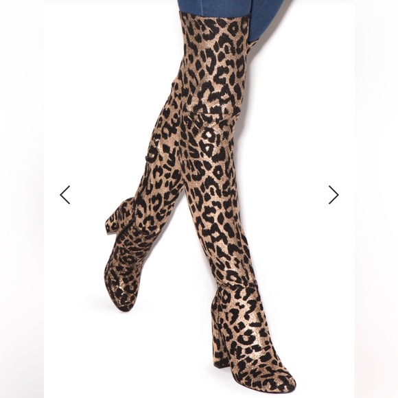 Shoe Dazzle Leopard Over the Knee Boots - Picture 1 of 5